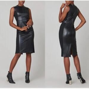 NWT Spanx Leather-Like Combo Fitted Dress